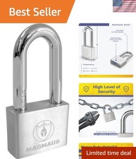 Secure Your Valuables: Heavy-Duty Stainless Steel Padlock with Anti-Cut Shackle picture
