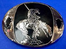 End of the Trail Horseback Native American Indian ADM Inlay ART Belt Buckle picture