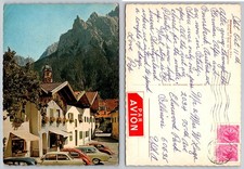 Mittenwald Germany Karwendel Alps Vintage Postcard Village View 1960s Cars picture