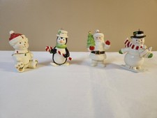 Lenox Very Merry Christmas Ornaments Set of 4 Penguin Snowman Bear Santa (READ) picture