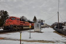 Photo:BNSF Freight Train Depot Winter Scene 2010s Shipping Containers picture
