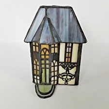 RARE Vintage Stained Glass Christmas Village House Night Light picture