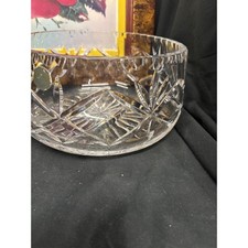 Vintage Czech Republic Lead Crystal Bowl Hand Cut 24% PbO Deep Cut Lines picture