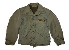Vintage 40s WWII US Navy N4 Deck Jacket US Army Patch M41 Style Wool Lined XS picture