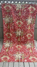 Vintage Cowtan & Tout Avignon Parc Fabric Red Floral Drapery Panel England 51x88 picture