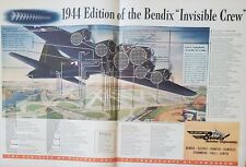 1944 Bendix Aviation Corp The Invisible Crew WWII Bomber Vintage Print Ad NICE picture