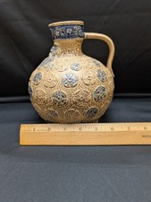 Vtg Gerz West Germany Salt Glaze Stoneware Jug Pitcher Bearded Man 1558 3401 picture