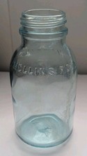 Antique 1915's-1929's Blue Glass Bottle Baby Food Jar MELLIN'S FOOD CO. Threaded picture