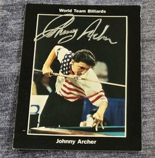 World Team Billiards Johnny Archer Pool RARE Signed Autographed Sports Card VTG picture