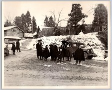 VTG 1955 B & W Photo in Honshu Japan - Japanese Residents Gathered picture