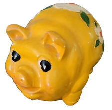 Giant VTG Piggy Bank Yellow Plaster /Chalk ware A-Z CO. 1977 Pig Rare HTF picture