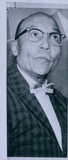1961 Press Photo Black Muslim Leader Elijah Muhammad Speaks at Los Angeles picture