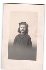 RPPC Portrait of Young Girl, Bow in Hair, Early 1900s, AZO Stamp Box picture