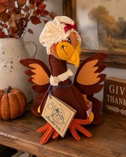 Vintage 1995 Annalee Mrs Tom Turkey Thanksgiving Felt Doll Original Tags USA picture