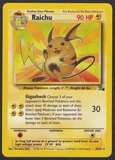 Pokemon Raichu 29/62 Non-Holo Rare Fossil  picture