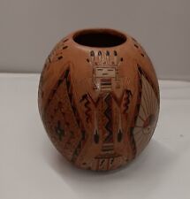 Vintage Navajo (Diné), Nancy Chilly Pine Pitched Handmade Yei Vase, 5