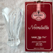 NIB Vintage Novelette Precious Lead Crystal Vase 7 1/2