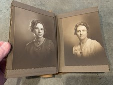 Antique Norway Maine High School Graduating Class Photo Album Suede 1915-1925 picture