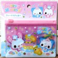 Kamio Happy March Flake Sticker 48 w/ Outer Case Animal Character Rabbit JAPAN picture