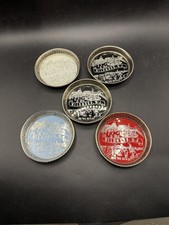 Lot of 5 Vintage Wildwood NJ Souvenir Metal Coasters Boardwalk Beach Scene  picture