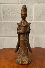 A Japanese Metal Beautiful Lady Geisha Sculpture Statue picture
