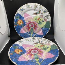 Vintage/Antique Chinese Export Tobacco Leaf Porcelain 12 Inch Plate/Platter picture