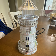 Scentsy Lighthouse wax warmer with blue Light Removable Lid picture