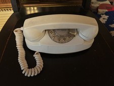 Western Electric Vtg Princess Rotary Telephone, White w/cord picture
