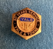 Vtg Yale & Towne 10k Gold Lapel Pin 30 Years Of Service Whitehead & Hoag Enamel picture