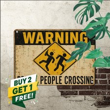 Caution Drunk People Crossing Metal Sign Humorous Party Bar Tin Wall Decor picture