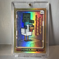 2024 Panini Minecraft Trading Card Chicken Jockey #11 SSP 63/99 Gold Foil picture