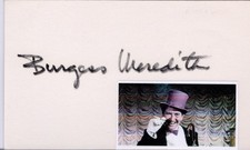 Burgess Meredith signed card  The Penguin  BATMAN picture