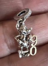 Pandora Mickey Mouse Charm 90Th Anniversary Disney Park Authentic S925 14kt MET picture