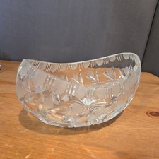 Irena Lead Crystal Glass Bowl, Floral Cut Design, Poland picture