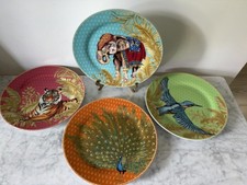 Williams Sonoma Raj Collection 2016 Set of 4 India Animal Salad Plates In Box picture