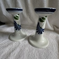 Dansk Sage Song Pattern Set Of Two Candlestick Holders Vintage  picture