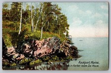 Rockport Maine Harbor Below Ice House Antique Postcard Hugh C Leighton Germany picture