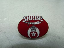 SHRINE ORGANIZATION RED AND WHITE ENAMEL LAPEL/HAT PIN  picture