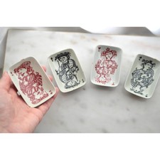 Set of 4 Mid Century Nymolle Denmark Wiinblad Playing Card Trinket Dishes As Is picture