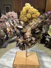 Black Quartz Specimen Freeform on custom acrylic stand big picture