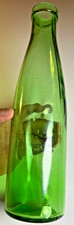 Antique C&D Chow Chow Pickle Bottle Vivid Apple Green Applied Lip 1800s picture