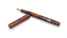CONWAY STEWART 470M FOUNTAIN PEN IN RED MOTTLED HARD RUBBER FIRM 14K MEDIUM NIB picture