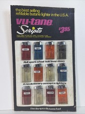 VTG Scripto Vu-tane Store Display Advertising Card 15x9” Butane Lighters NEW WOW picture
