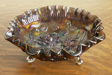 IMPERIAL Amethyst Carnival Glass Bowl Lustre Rose Pattern picture