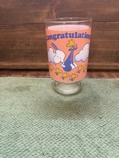 Vintage Woodstock Peanuts Glass Congratulations Pedestal Cup UFS picture