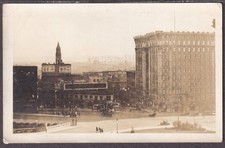 WA Seattle RARE OOAK RPPC c.1918 KING STREET RR STATION from HOLLAND HOTEL Sign picture