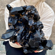 5.1LB Natural Black Smoke Color Quartz Cluster Crystal Specimens Mineral Healing picture