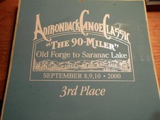 INLET NY ADIRONDACK VINTAGE 90 MILER CANOE RACE AWARD OLD FORGE BLUE MT RAQUETTE picture