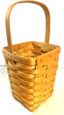 Longaberger 1998 Large Peg Basket Handwoven USA Honey 8.5