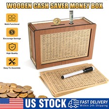 Cash Vault Wooden Savings Box Wooden Cash Saver Money Saving Box Coin Saver Gift picture